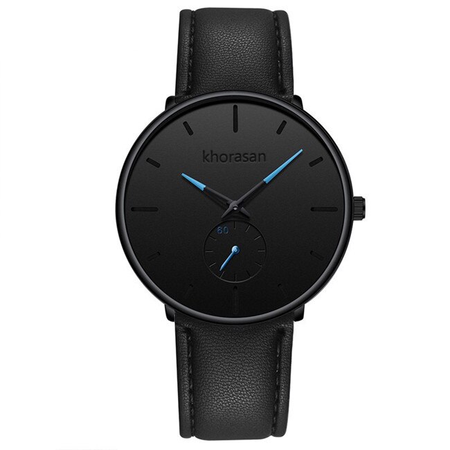 Minimalistiske herre casual ure til mænd business ur mandlige rustfrit stål mesh bælte simpelt kvarts ur reloj hombre: L sort blå