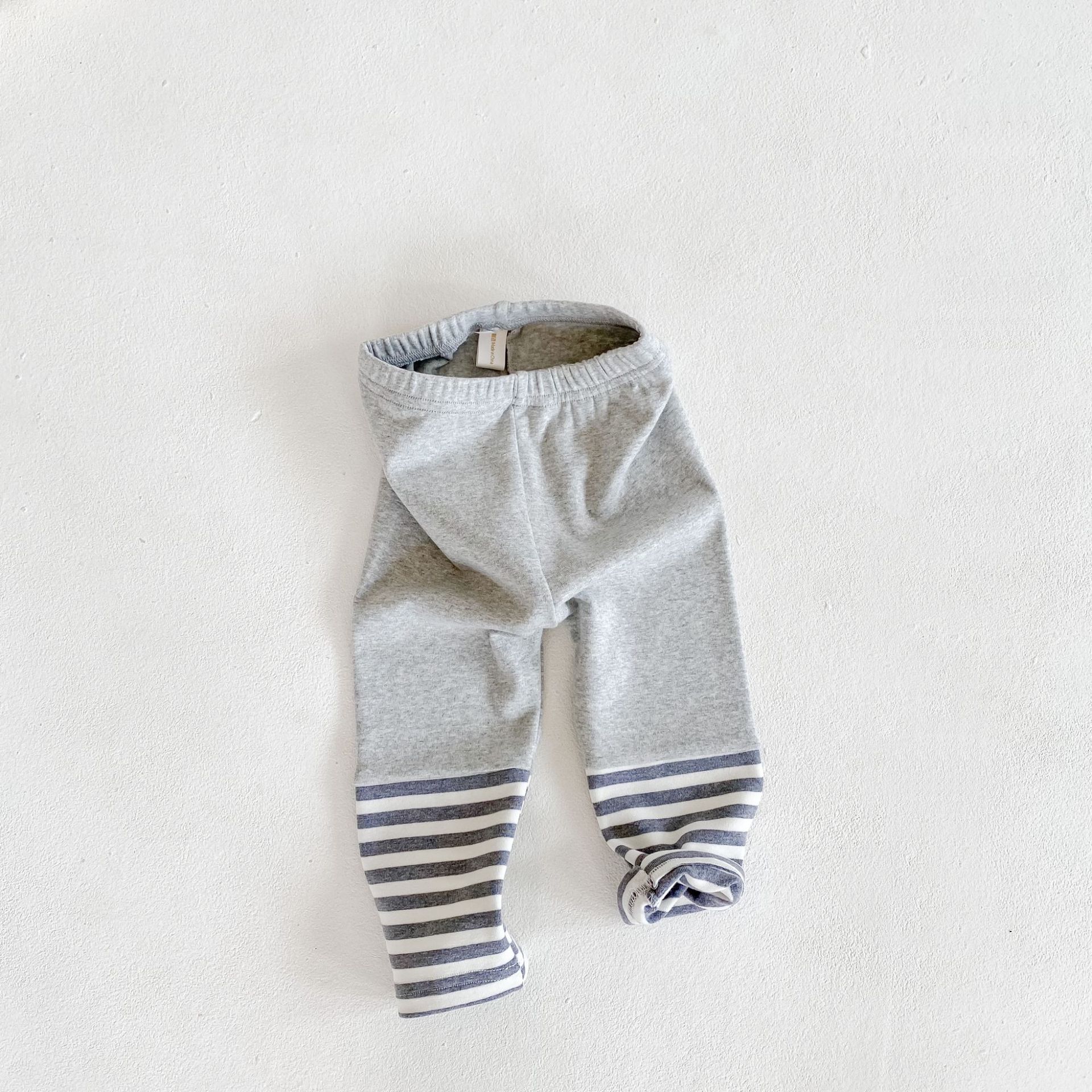 Babymeisjes leggings herfst winter warme baby gestreepte legging kinderbroek voor 0-24m kinderen kleding: 95105 grijs / 6m