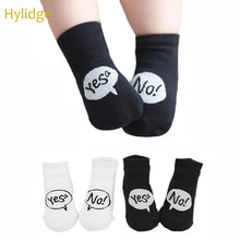 Hylidge-chaussettes pour bébé fille et garçon | Blancs, noires, antidérapantes, en coton doux, chaussettes à la cheville pour enfants filles, pour -né à 4 ans, 1 paire