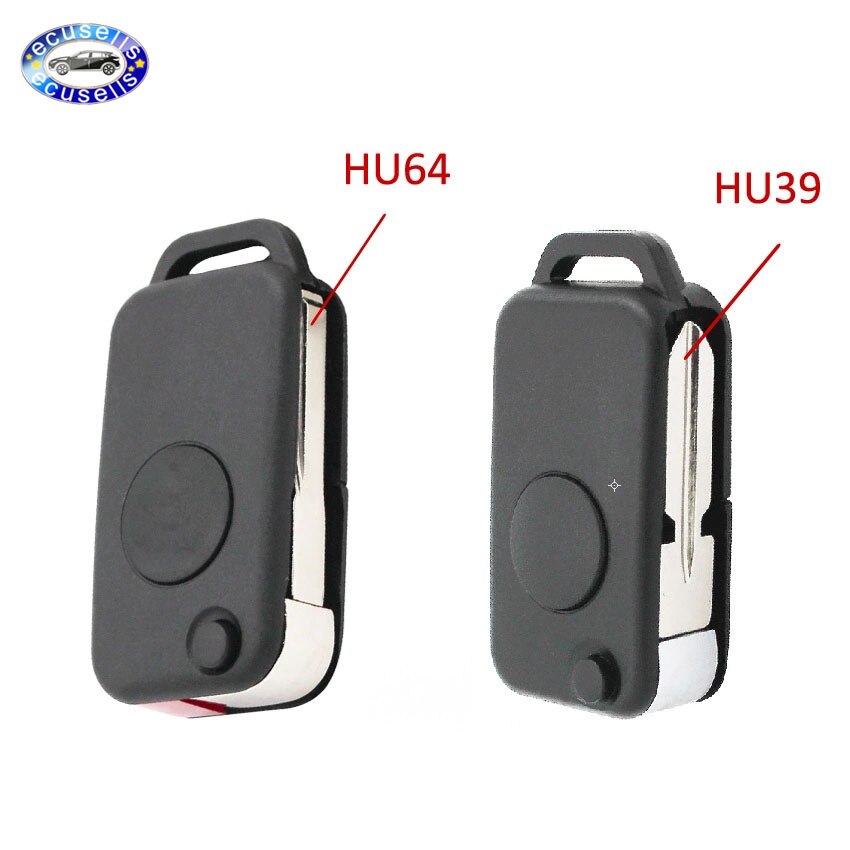 Clé télécommande (infrarouge) pour mercedes-benz A C E, 1 bouton, coque de clé, lame HU39, lame HU64