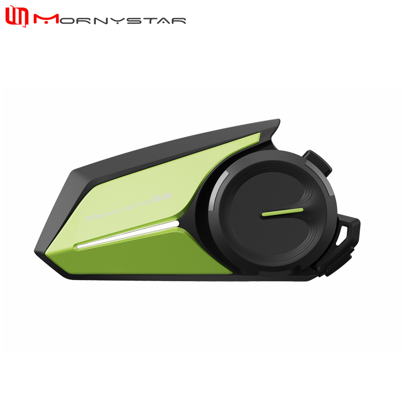 Mornystar S8 Intercom Bluetooth For Motorcycle Helmet Headset FM Music Sharing Helmet Communicator Up to 6 Rider: WHITE