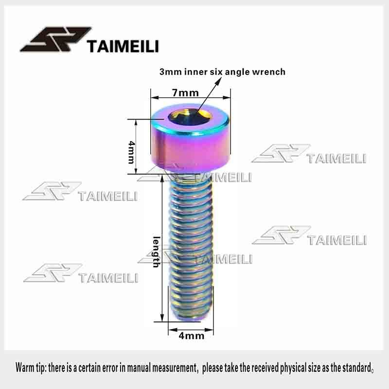 Temaili 1 Stuk/Titanium Legering Schroef Cilinderkop Schroef Materiaal Fiets Gemodificeerde Onderdelen Schroef