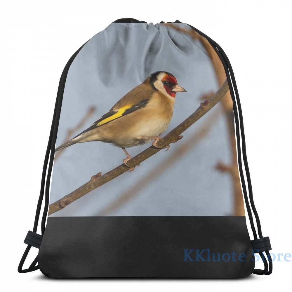 Grappige Grafische Print Distelvink Usb Lading Rugzak Mannen Schooltassen Vrouwen Tas Reizen Laptoptas: Drawstring Bag