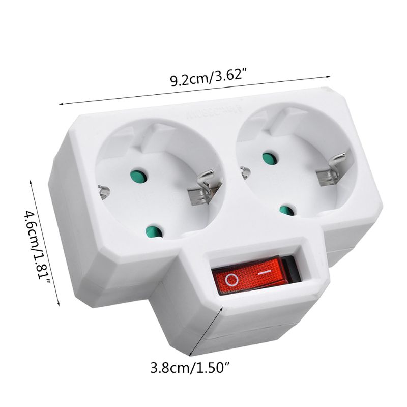 250V 16A Eu Standaard Plug Dubbele Socket Conversie Socket Met Outlet Switch Plug