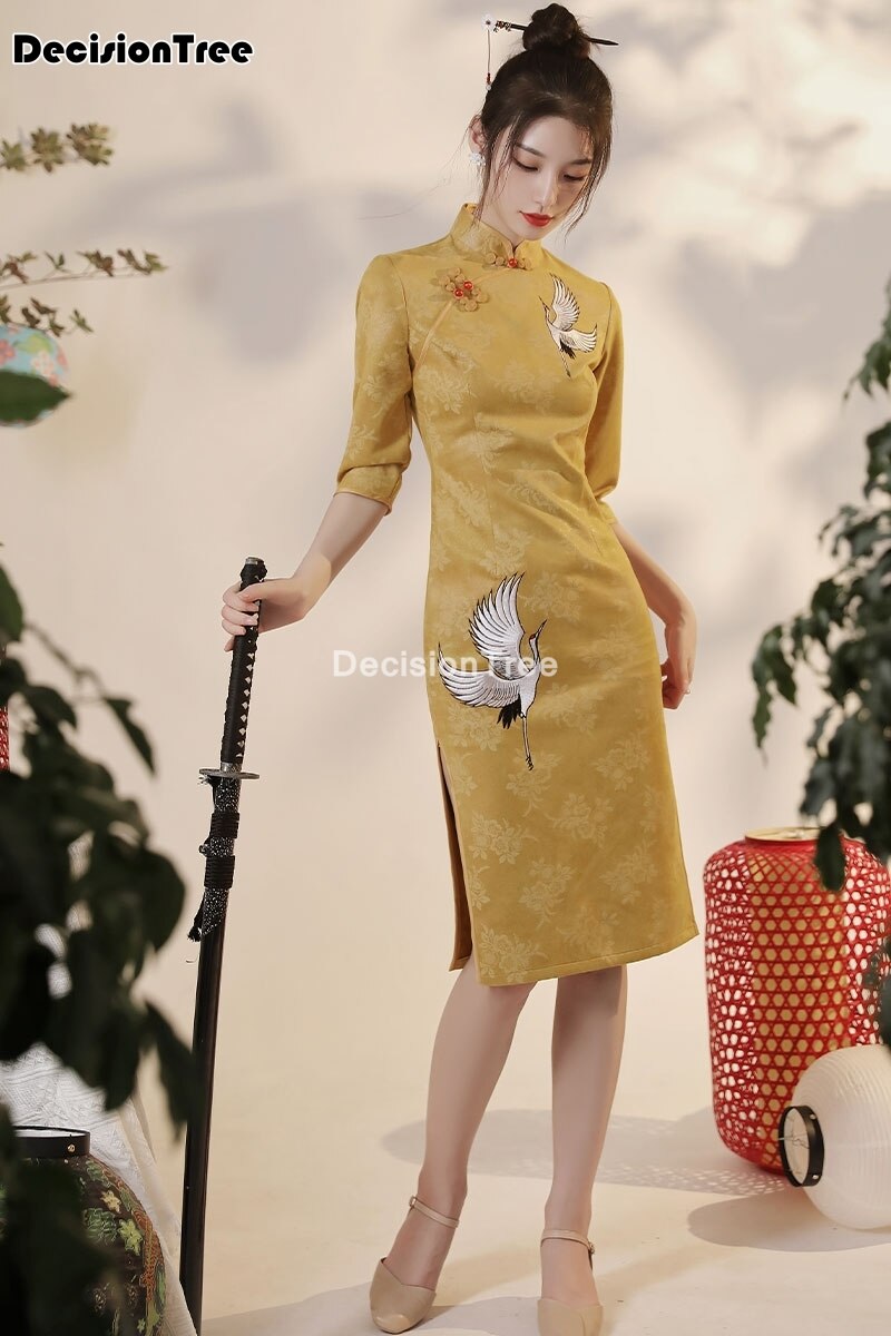 Chinese Trouwjurk Vrouwelijke Cheongsam Chinese Traditionele Kleding Vrouwen Qipao Voor Wedding Party Cheongsam Jurk