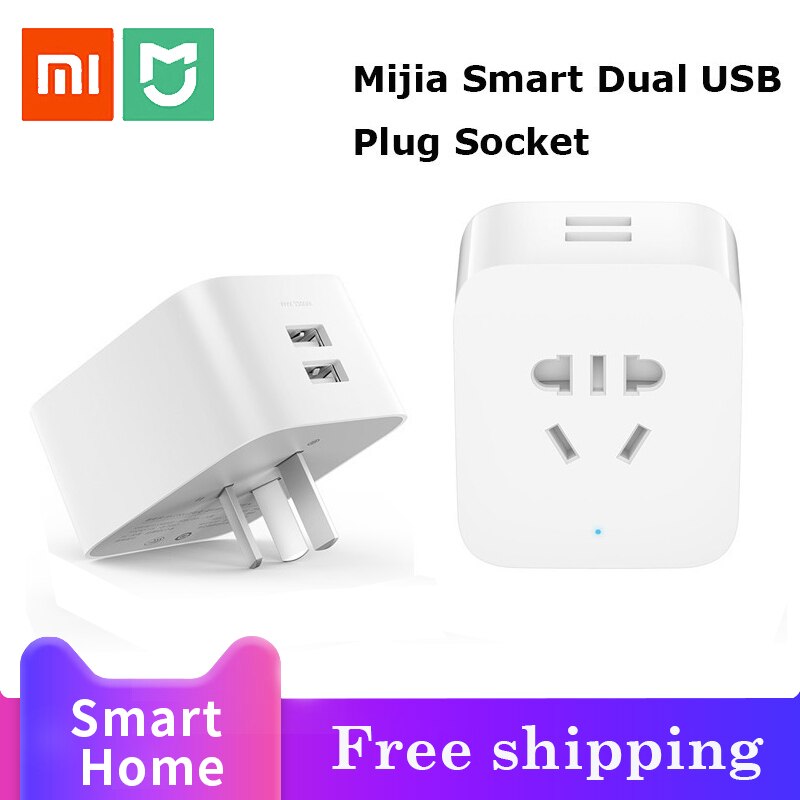 Xiaomi Mijia Smart Socket Bluetooth Gateway Edition Dual USB Smart WIFI Socket Power Adapter Mijia Smart Home Device