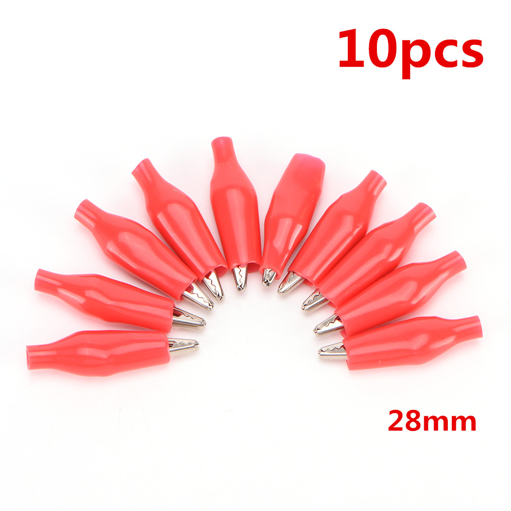 10 stk/parti testklemmer i rustfritt stål krokodillekabel blyskruefeste bruk i stereoapplikasjoner 52mm 48mm 45mm 28mm