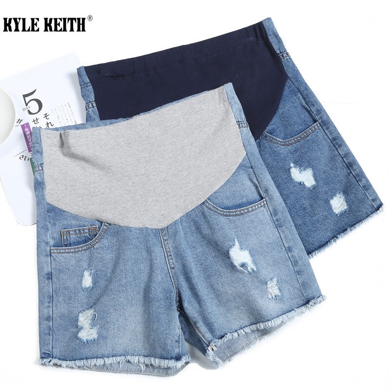 Pantalones vaqueros premamá de talla grande para mujer, Vaqueros cortos informales de verano, ropa de embarazo con botones ajustables, Zwangerschaps Kleding