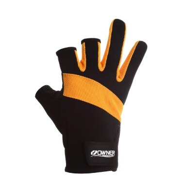 Japan der BESITZER Angeln handschuhe Anti-Unterhose Handschuhe Importiert Schaffell Tragen-beständig Stoff männer handschuhe warm halten: Gelb 3 Finger schneiden / L