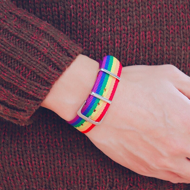 Trendy Stainelss Stahl LGBT Armband Männer Einstellbare Wrap Braslet Für Hombre Student Multicolor Camping Schmuck Zubehör: Default Title