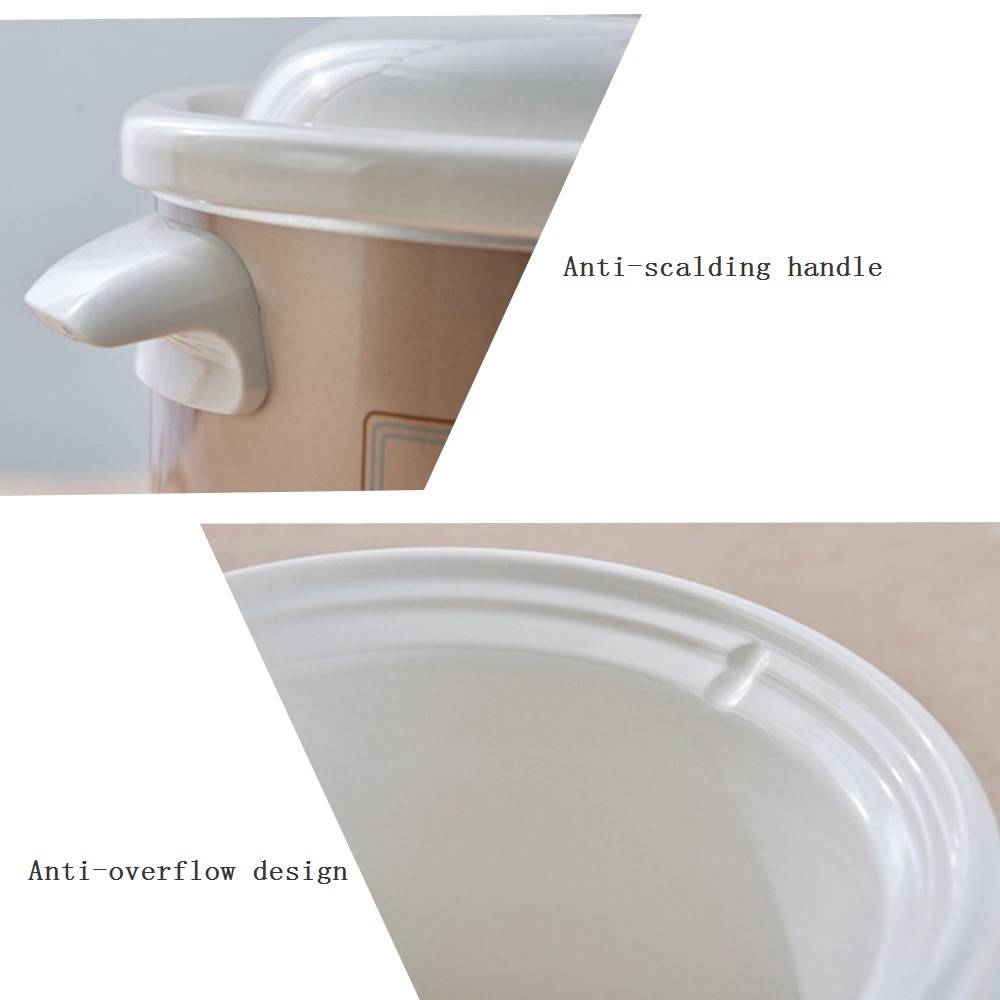 DMWD Microcomputer Control 1.5L Electric Stew Pot 5 Menu Ceramics Electric Slow Cooker Porridge Pot 9 H Appointment 220V
