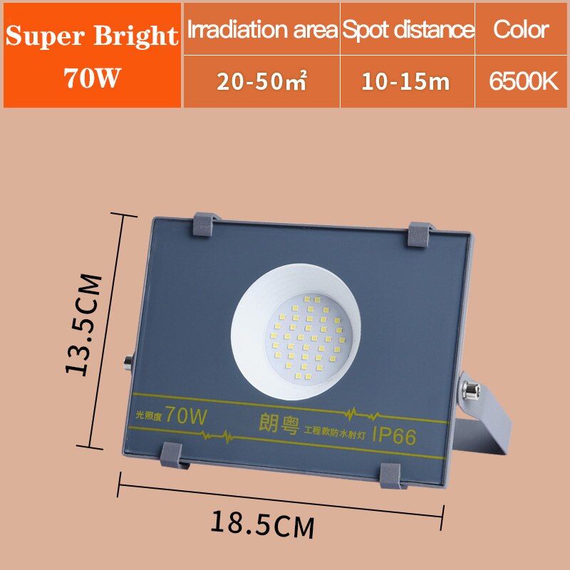 Led Flood Light 220V Outdoor Spotlight Led Floodlight IP66 Waterproof 50W 130W 250W Outdoor Lighting Street Lamp Wall Lights: Bright 70W