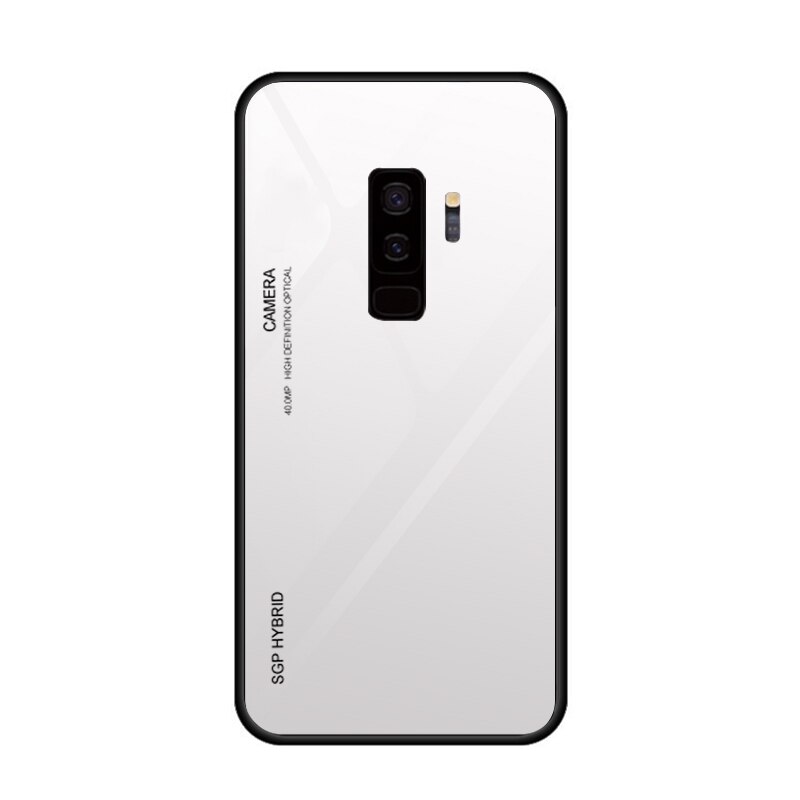 Gradiente Aurora S9 S8 plus Vetro Temperato Caso Della Parte Posteriore Per Samsung Galaxy S9 S8 S 9 Più S9plus S8plus Colorato di lusso Della Copertura Borsette: For S8 / white