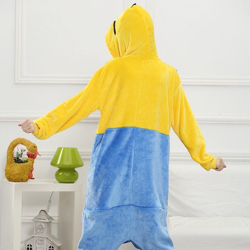 Pyjama à capuche à manches longues pour femme adulte, vêtement de nuit, motif dessin animé, Kigurumi, bleu, Animal, Halloween, noël