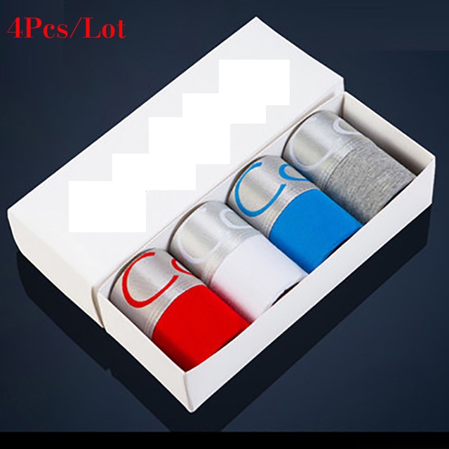 4PCS/LOT Men Underwear Boxer Man Men's Underpants Cotton Comfortable Sexy Cueca Boxer For Mens Cotton Shorts Panties: B 4pcs / M