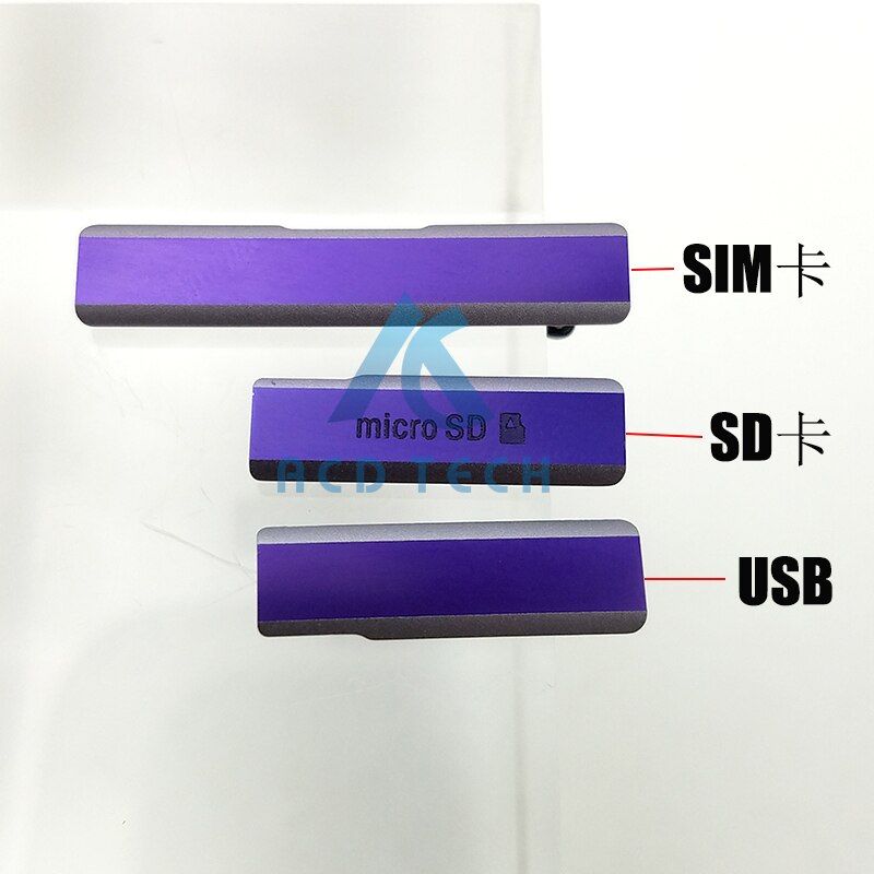100% Original puerto de carga USB tapa del enchufe del polvo + Puerto Micro SD + ranura del Puerto de la tarjeta SIM impermeable para sony Xperia Z1 L39H C6903