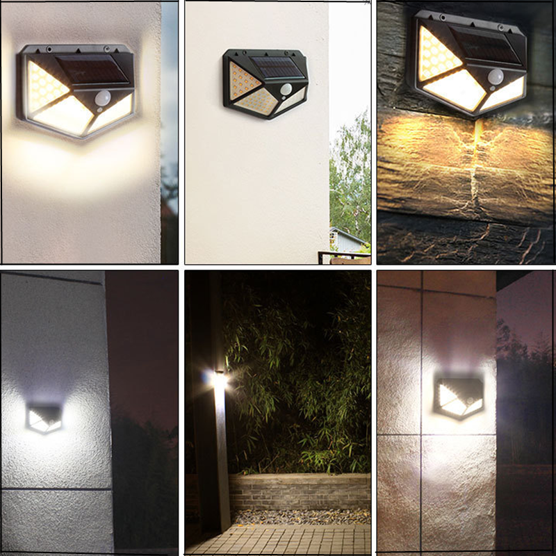 Solar Lights Outdoor PIR Motion Sensor Security Lights IP65 Waterproof Solar Powered Wall Lights for Backyard Garden Patio