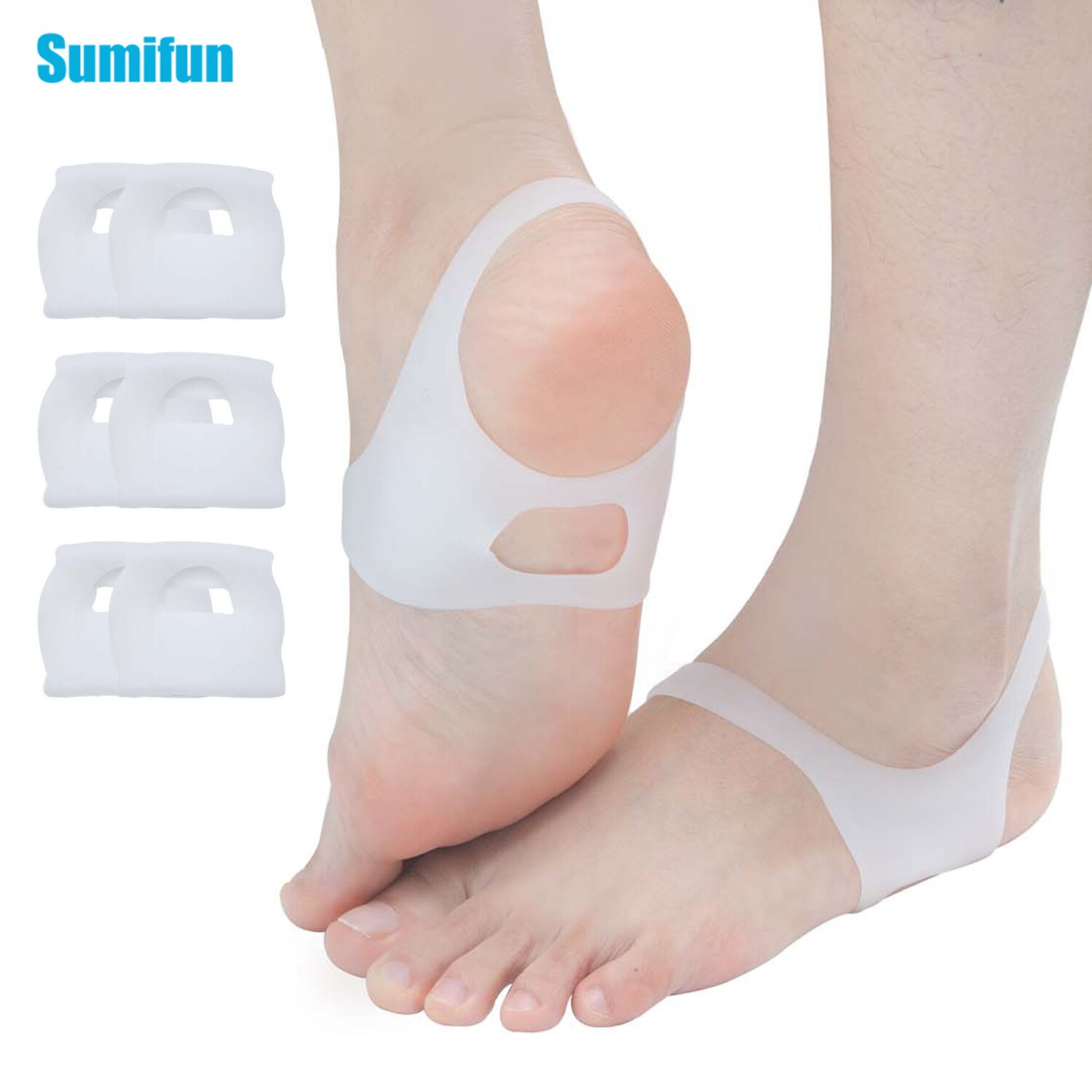Sumifun 2 pièces o-type pied correcteur semelles tampons pas de chaussures antidérapantes pour hommes et femmes Silicone semelles orthopédiques soins des pieds