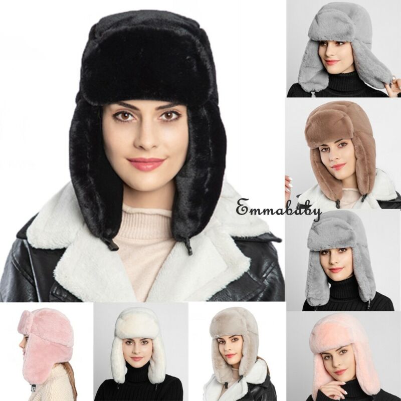 Le donne Russe di Spessore Soffice Pelliccia DEL FAUX fascia Cappello di Inverno Dello Scaldino dell'orecchio Sci Esterno Inverno Caldo Caldo di Cappelli invernali e con pelliccia
