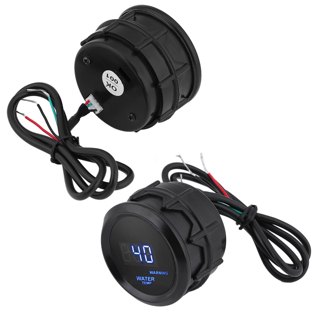 Universal 2 Inch 52mm Car Blue LED Digital Water Temperature Fahrenheit Gauge Kit with Temp Sensor for most of cars and motors