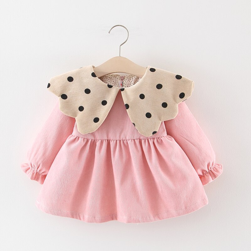Baby Mädchen Kleid Baby Prinzessin Kleidung Herbst Winter Kabel Punkt Lange Ärmel Kleidung Baby Mädchen Kleidung 0-4T