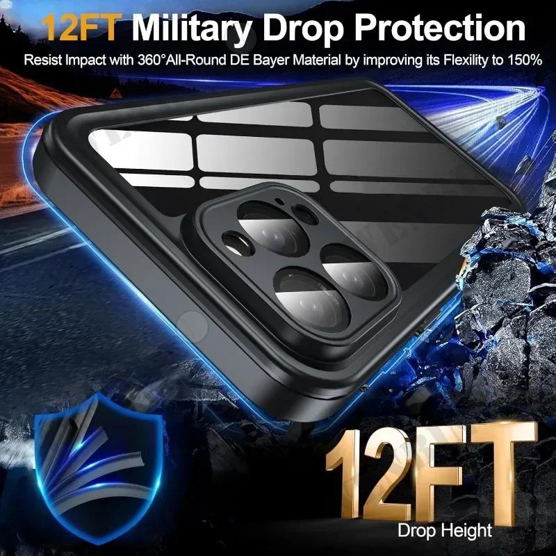 Funda impermeable IP68 para iPhone, carcasa protectora de cuerpo completo para natación, buceo subacuático, Magsafe, magnética, para 16, 15, 14, 13, 12 Pro Max