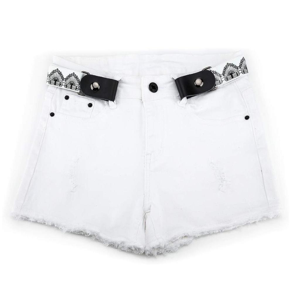 Curea elastica fara catarame femei pentru blugi fara catarama, sansths centura confortabila invizibila fara umflatura fara batai de cap: Alb cu floare
