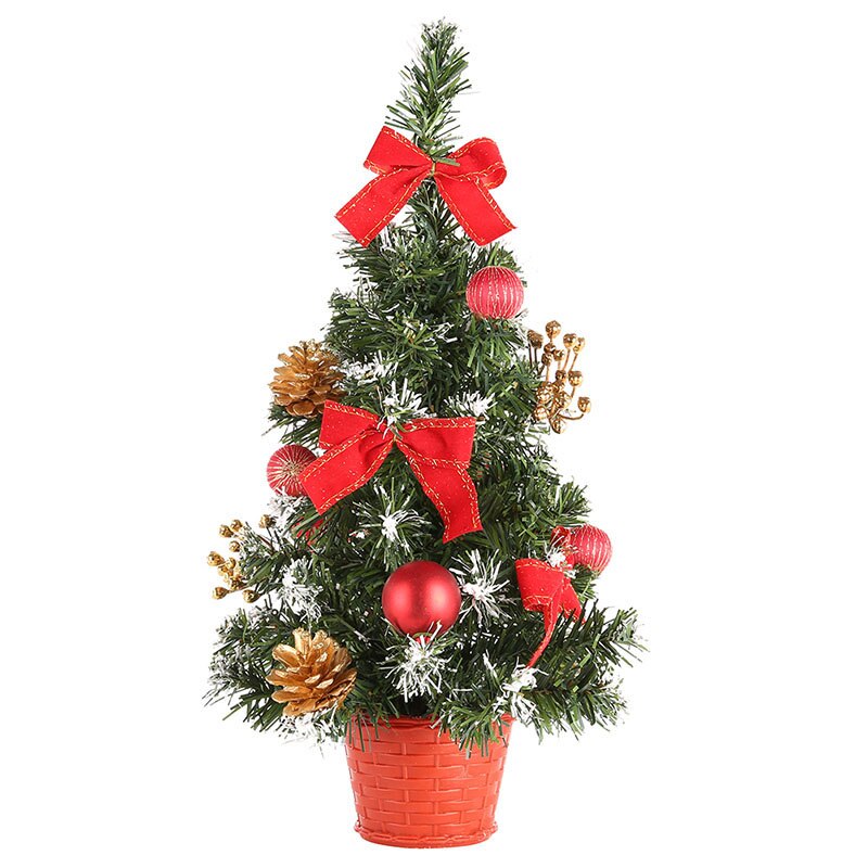 Christmas Party Ornament Mini Tree Decors Desk Table Festival Xmas Decoration: red 40cm