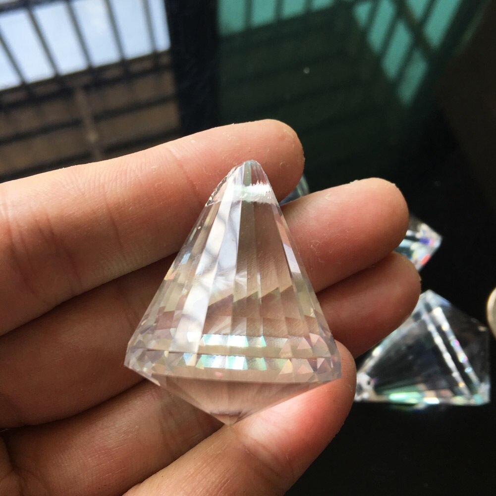 1X Kroonluchter Clear Glas Kristal Facet Bal Lamp Prism Hanger Suncatcher Facet Haning Ornament