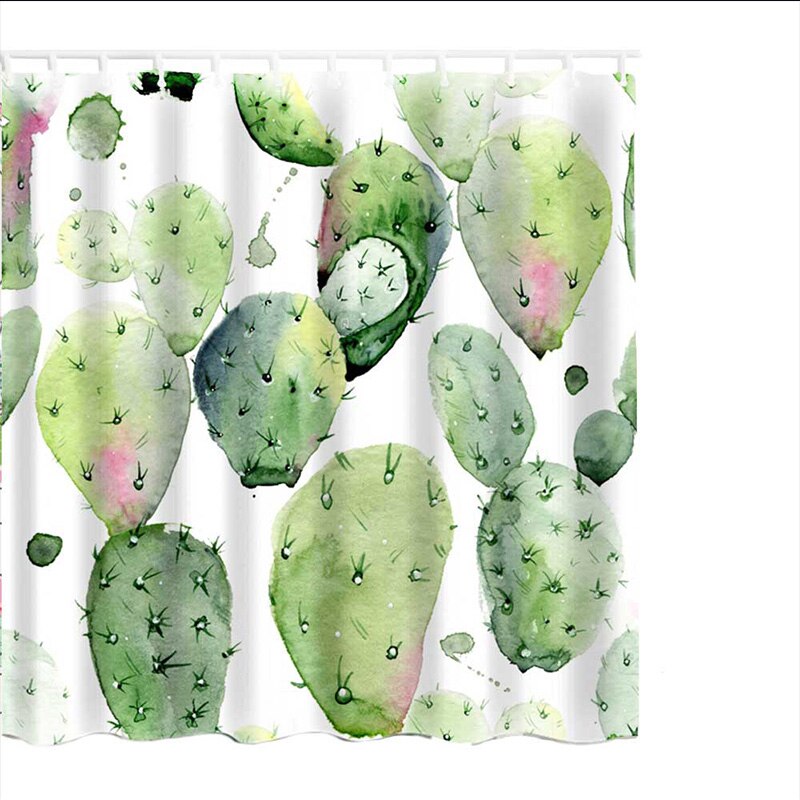 1pc 180 x 180cm gröna blad utskrift duschdraperi bearroom moderna naturliga växtmönster polyester badrumsgardiner: U