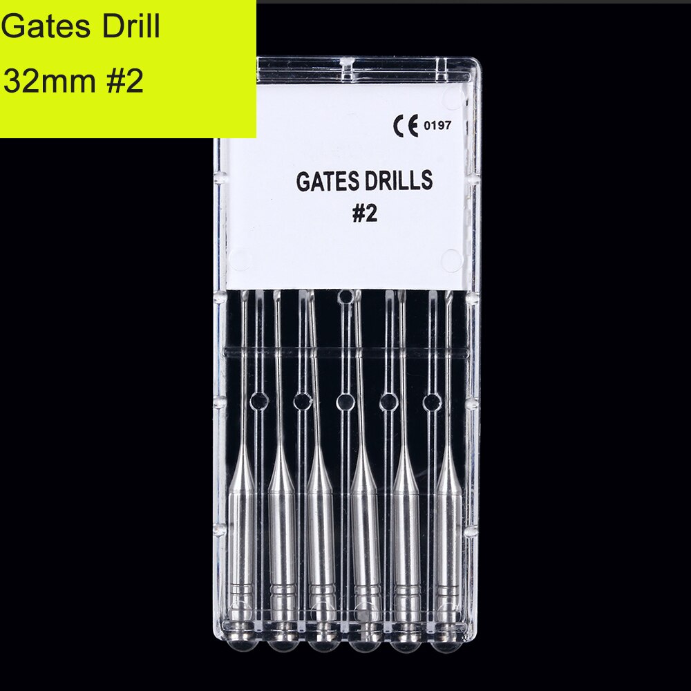 6Pcs/Box Dental Endodontic Endo Files Reamers Drill Burs Peeso Reamers: Gates Size  2