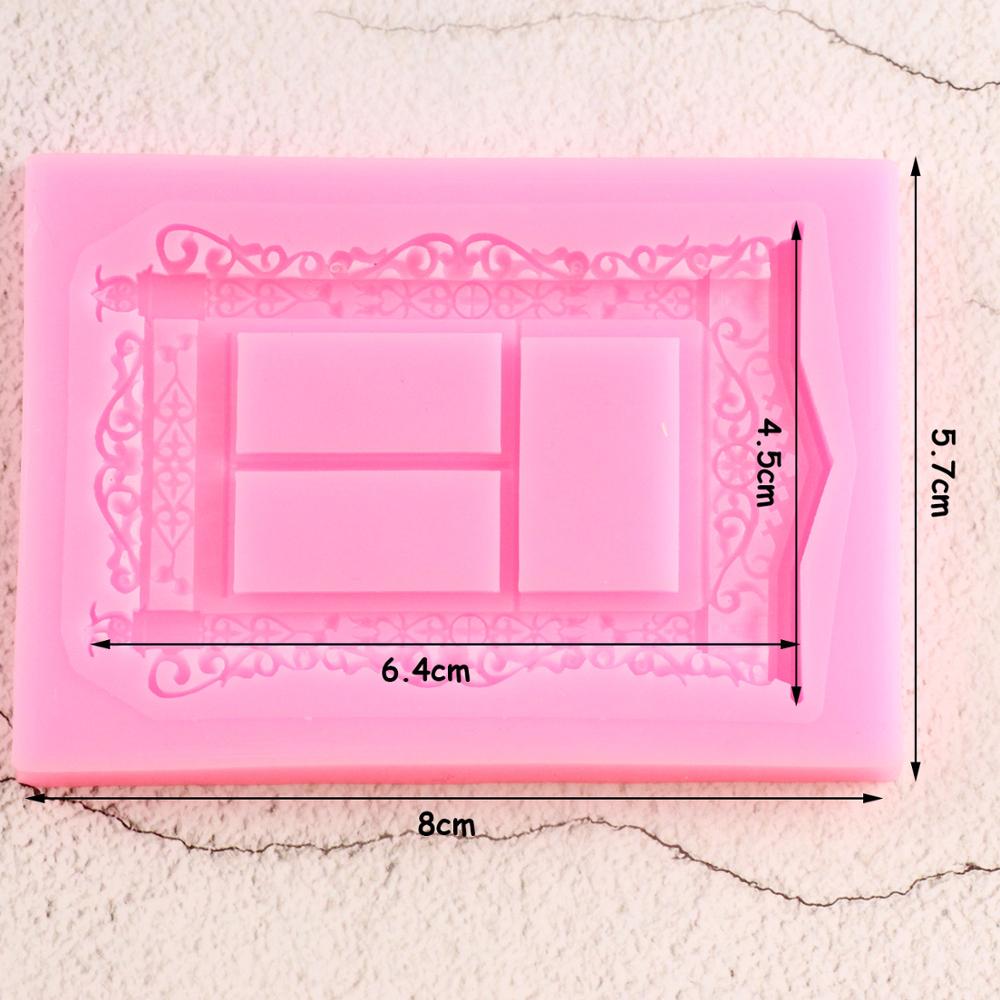 DIY Fenster Kuchen Grenze Silikon bilden Linderung Rahmen Fondant Formen Kuchen Dekorieren Werkzeuge Süßigkeit Tonne Schokolade Gumpaste Formen