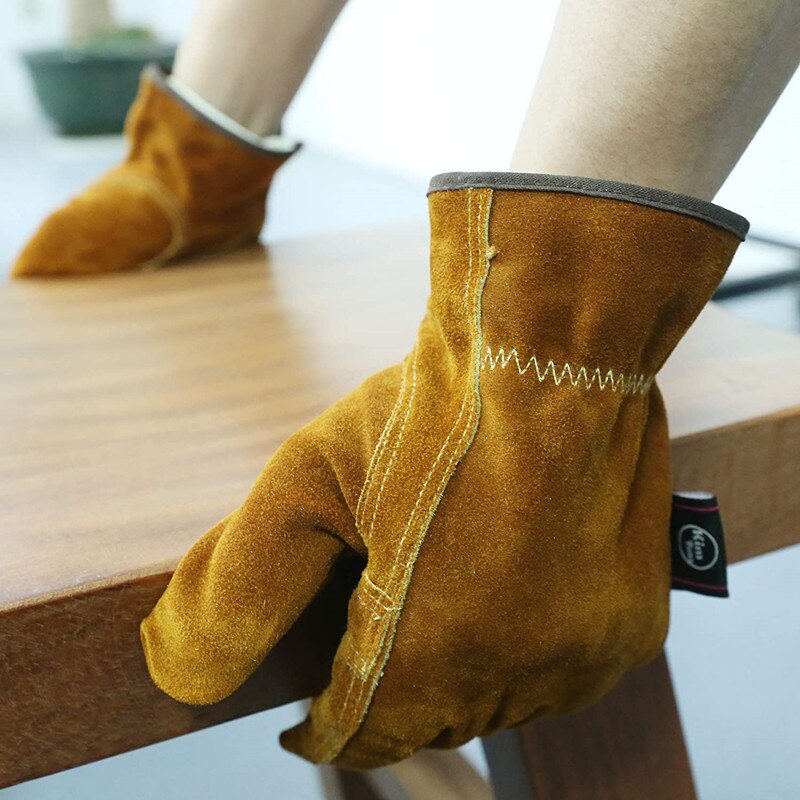 Waterproof Leather Work Gloves Thorn Proof Gardening Gloves Heavy Duty Rigger Gloves for Gardening, Fishing, Construction
