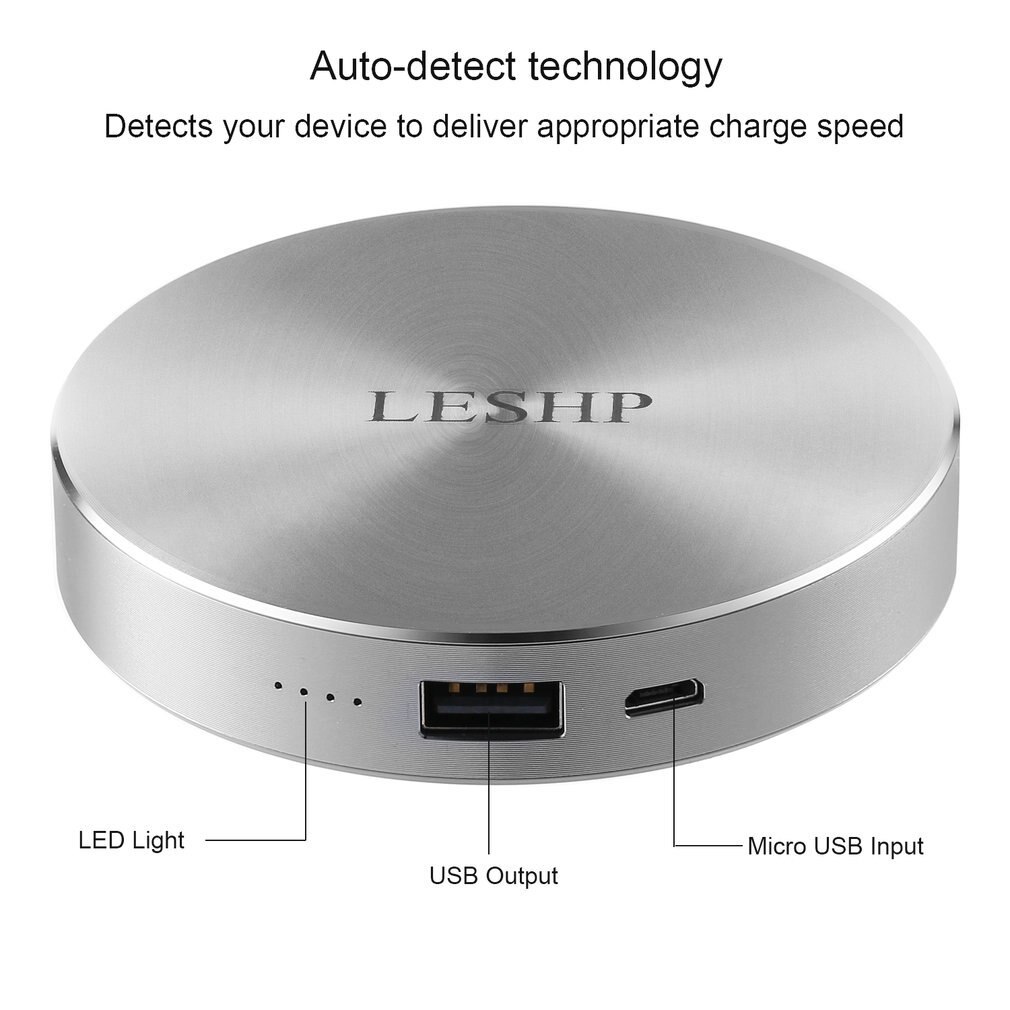 Leshp 6000Mah 5V/2.0A Universale della Banca di Potere Portatile Batteria Esterna Del Caricatore di Sostegno Per I Telefoni Intelligenti Tablet dimensioni compatte
