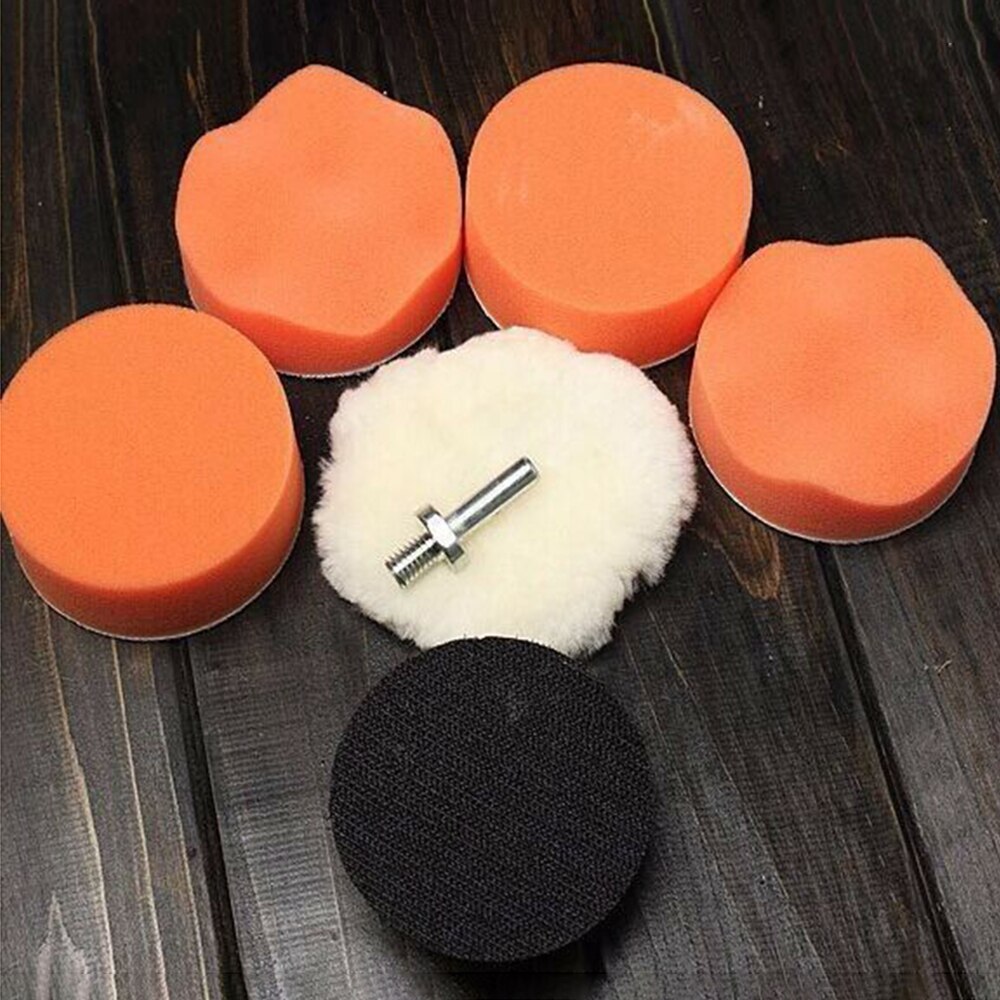 Auto Polishing Pads Compound Car Drill Adapter Roundness Orange 7PCS/set