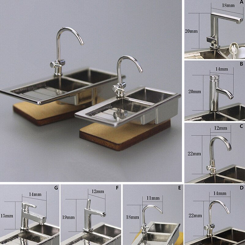 1/12 Dollhouse Mini Bad Kraan Simulatie Water Tap Model Meubels Speelgoed voor Poppenhuis Decoratie Miniatuur Accessoires