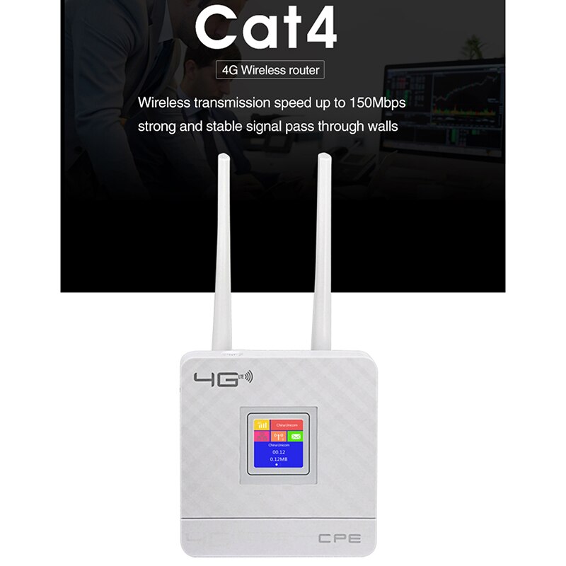 kabellos CPE 4G Wifi Router Tragbare Tor FDD TDD LTE WCDMA GSM Externe Antennen SIM Karte Slot schwach/LAN Hafen EU Stecker