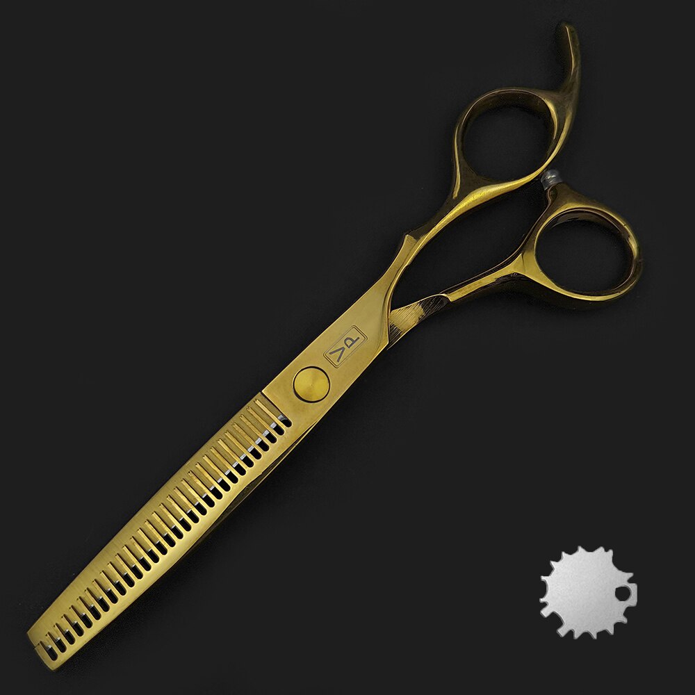 Tijeras profesionales de peluquería, 6 pulgadas, JP 440C, barbería, salón de belleza, conjunto dorado: Thinning Scissors