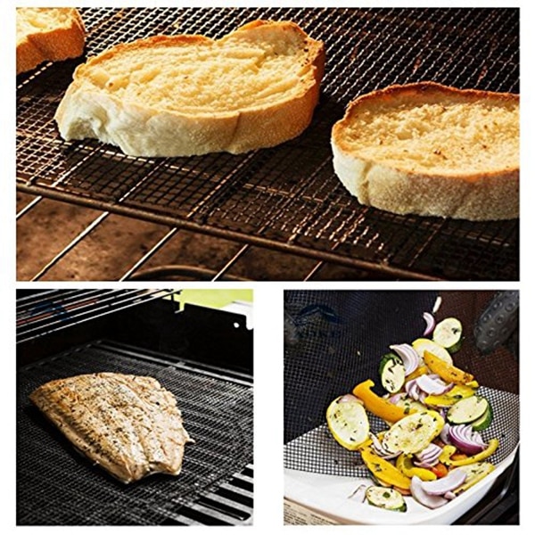 4 Pcs Non Stick BBQ Grill Mesh Reusable Grilling Net Barbecue Mat portable for outdoor Grilling Cooking Baking Barbecue 40 x 33c