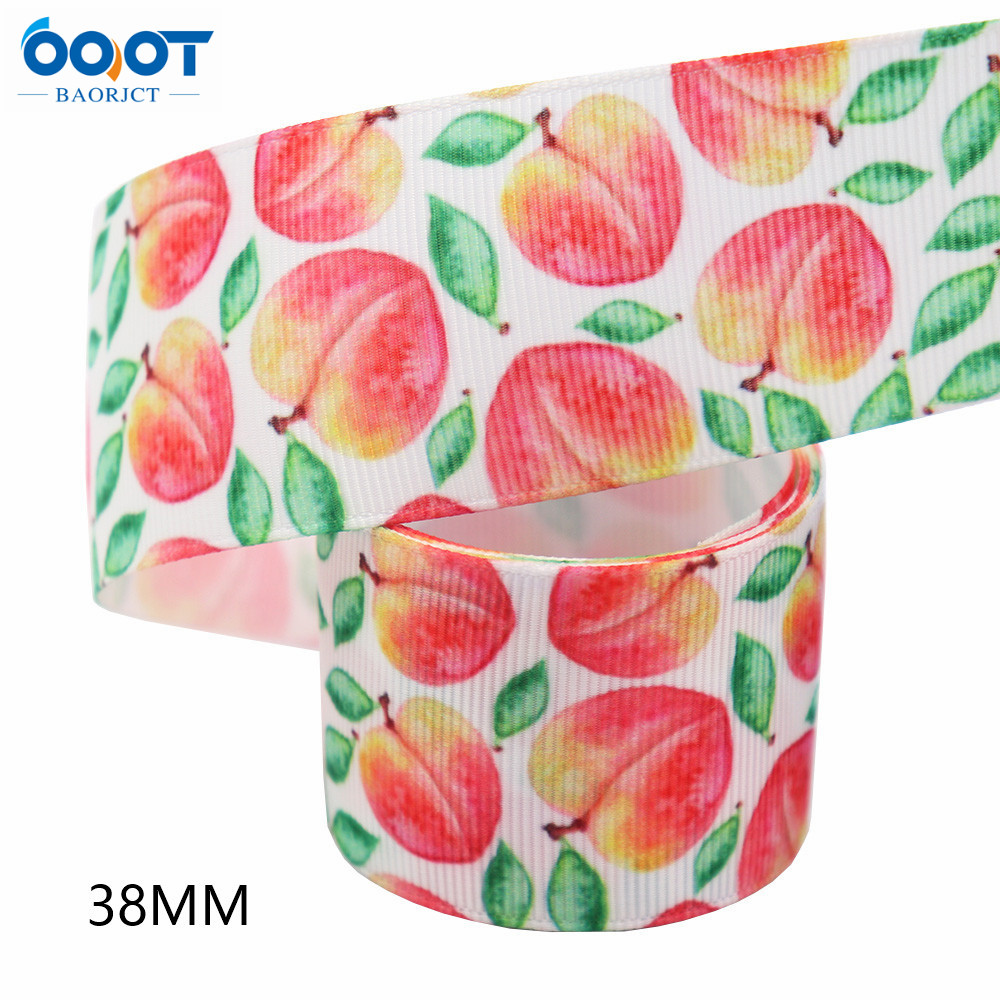 38Mm 10Yards M-21610-789 Fruit Serie Thermische Overdracht Gedrukt Grosgrain Linten, Boog Cap Diy Party Verpakking Materialen: M-21610-793