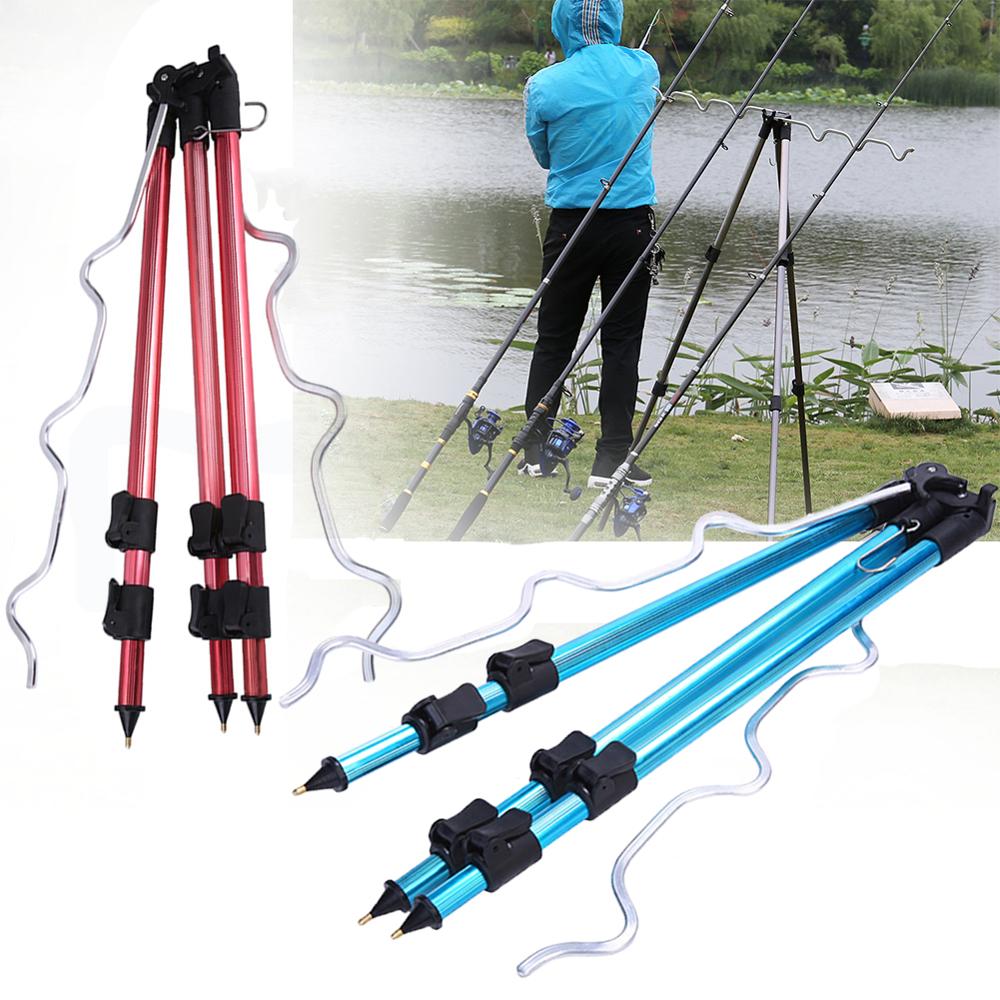 Aluminum Alloy Telescopic Fishing Rods Holder Portable Collapsible Fishing Tripod Bracket Stand Sea Fishing Pole Bracket