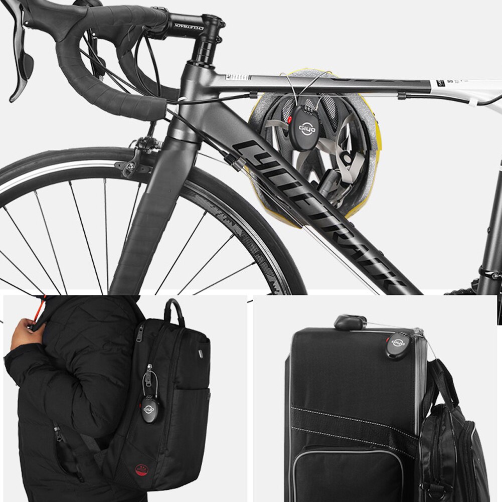 3 Digit Combination Lock with 2 Feet Retractable Steel Wire Bike Cable Lock