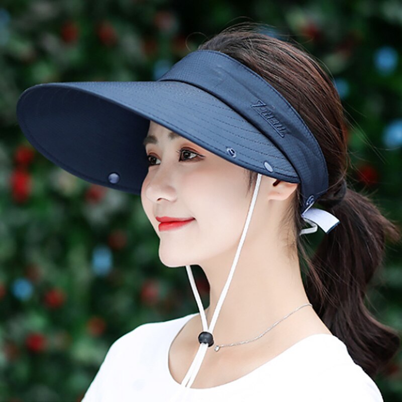 Gorra con protección solar para mujer, gorros de sol anchos a la , protección de rostro Cuello, gorros plegables para playa, protección Uv, conducción al aire libre