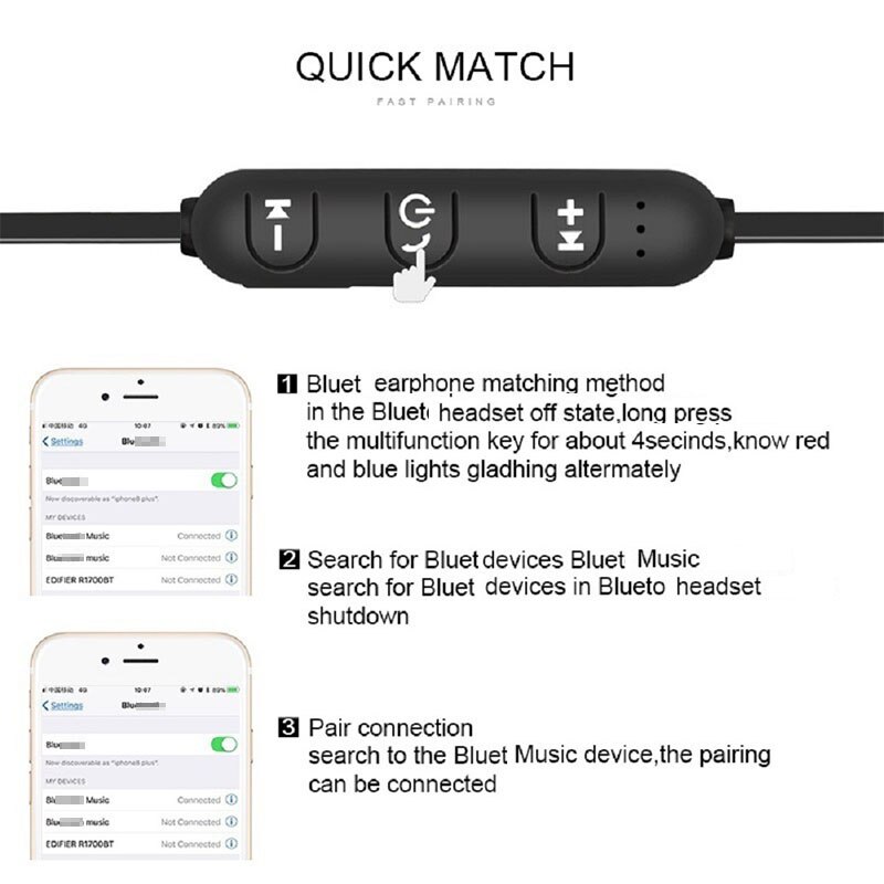 Fone de ouvido bluetooth xt11 esportes, magnético inteligente estéreo à prova d' água, para telefone