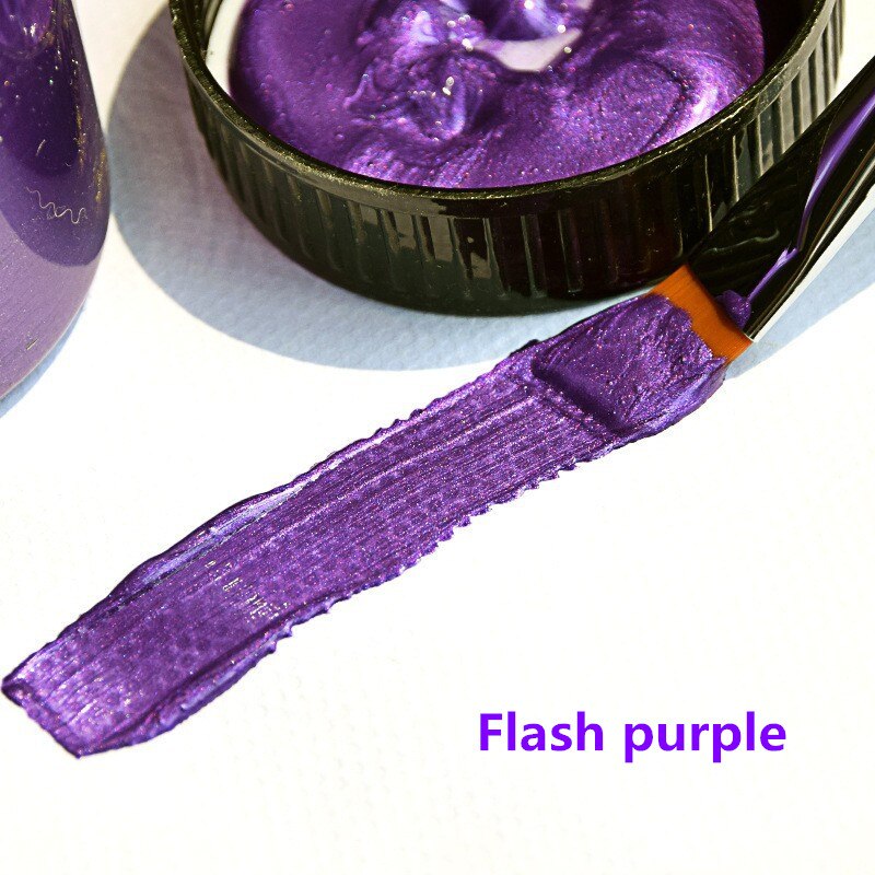 60Ml Goud Verf Metallic Acryl Verf, Waterdicht Niet Vervaagd Voor Beeldhouwwerken Coloring Diy Hand Kleding Geschilderd Graffiti Pigmenten: Flash purple