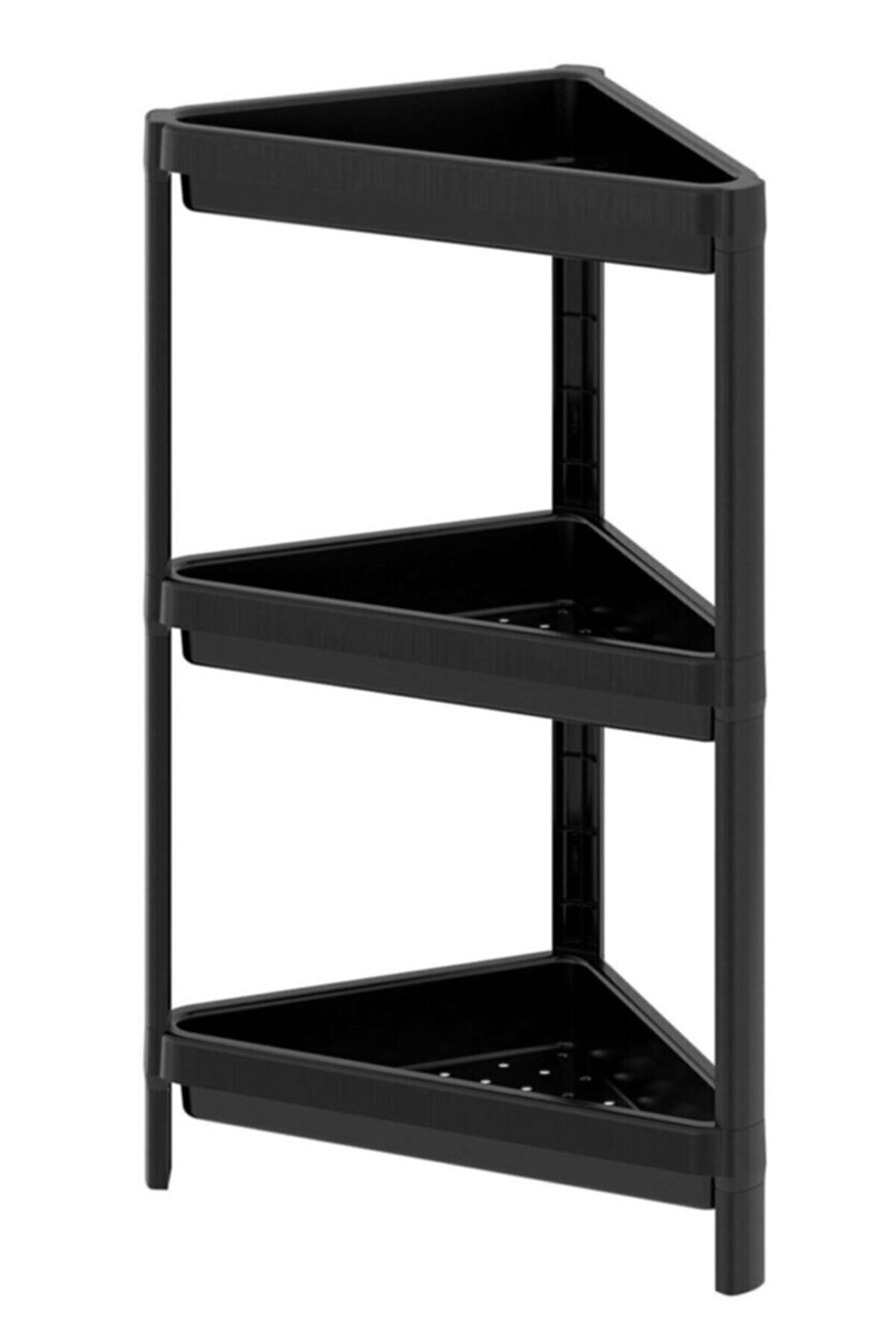 3 tiers Square Bathroom Rack Black Multi-Purpose Black Rack Unit Generation organizer bathroom shelf multi-purpose layer cabinet düzenceyici
