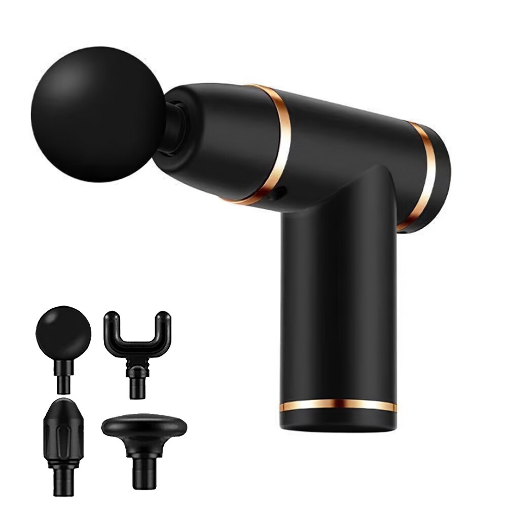 High-frequency Massage Gun Sports Relaxation Fitness Electric Massager Portable Slimming Shaping Pain Relief: Black
