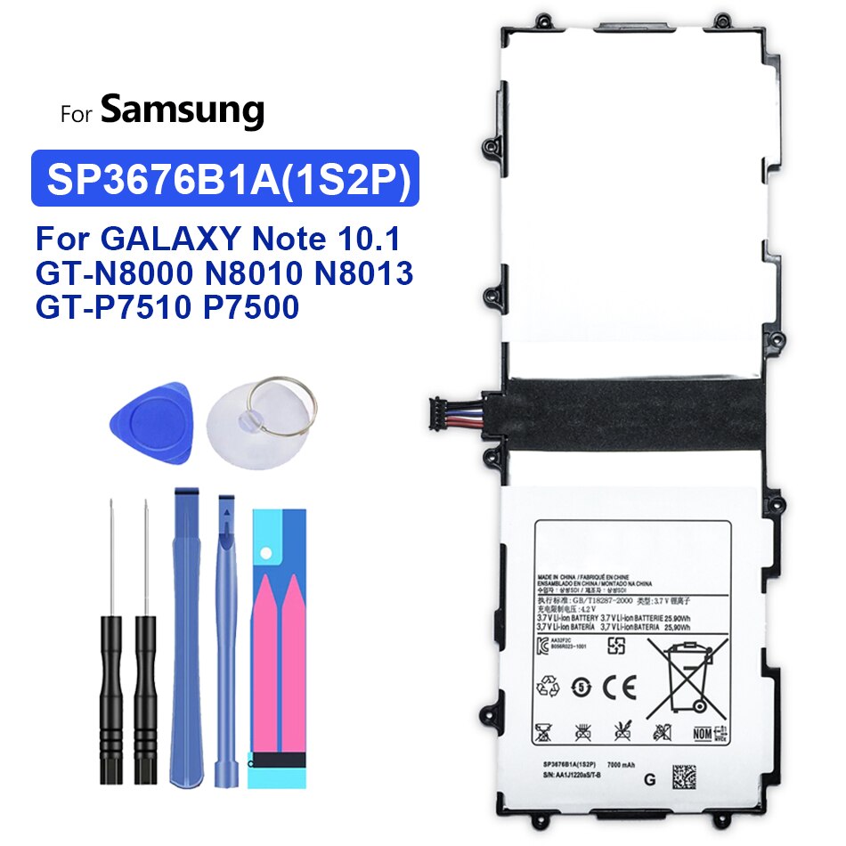 7000Mah Tablet Batterij SP3676B1A(1S2P) voor Samsung Galaxy Note 10.1 Gt N8000 N8010 N8020 Gt P7500 P7510 Tab 2 Gt P5100