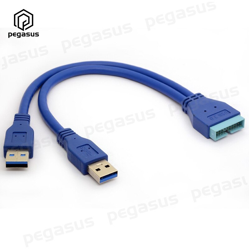 Kingwin USB 3.0 Dual Port PCI Bracket Cable with Built In 20 Pin Header