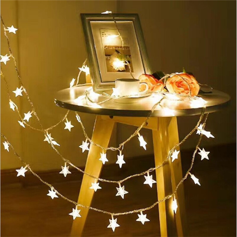 BHomify 1/2 m LED Star String Verlichting LED Fairy Lights Kerst Bruiloft decoratie Verlichting AA Batterij Bedienen twinkle lichten